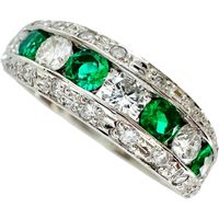 15号 エメラルド 0.37ct ダイヤモンド 0.60ct リング・指輪 Pt900 