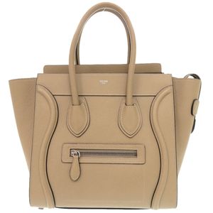 Excellent condition Celine Luggage Micro Shopper Leather Beige Handbag 0322 [Pre-owned] CELINE