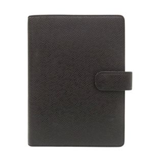路易威登 Agenda MM R20222 Taiga 黑色筆記本封套 LV 0167 [LOUIS VUITTON] 成色極佳