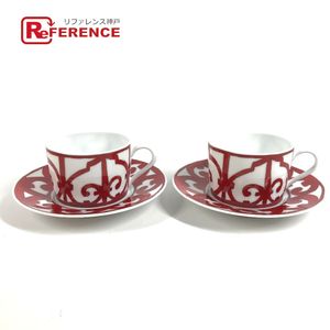 HERMES Guadalquivir tableware, cup and saucer set (2 cups) , pair of teacups.