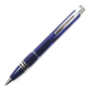 양품▼ MONTBLANC 몽블랑 스타워커 생산 종료품 화이트스타 트위스트식 볼펜 쿨 블루 실버 독일제 남성 필기 확인 완료