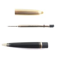 全新 ▼LOUIS VUITTONN76602 Dock Lacquer Twist 原子筆，黑色和金色，法國製造，男士，書寫功能已確認。