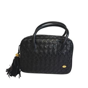 [มือสอง] กระเป๋าถือ BALLY แบบสองทาง ประดับพู่ระบาย สไตล์วินเทจ กระเป๋าสะพายข้าง สีดำ