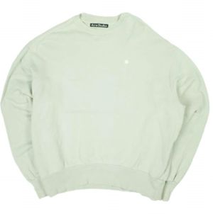 Acne Studios 22SS 葡萄牙製造 人臉貼布衛衣 超大款人臉貼布衛衣 FA-UX-SWEA000088 XXS 淺綠色套頭衛衣 [二手] [Acne Studios]