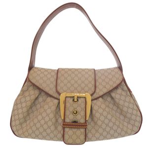 Celine Macadam pattern vintage hobo one-shoulder bag, gold hardware, canvas and leather, beige- Braun 0855 [Used] CELINE