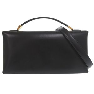 Like New Marni Prisma 2-Way Shoulder Bag BMMP0130U0 Gold Hardware Leather Black Handbag 1461 [Used] MARNI