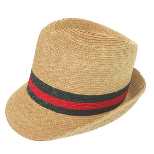 Like New Gucci Woven Straw Hat, Sherry Line, 434760 K0M00, Size M (57cm), Natural Straw, Beige/Green/ RED 1106 [Pre-owned] GUCCI