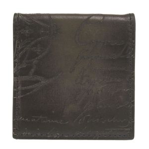 Excellent condition Berluti calligraphy leather gray coin case 0345 [Used] BERLUTI