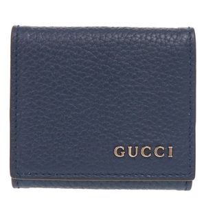 Excellent condition Gucci logo 771160 leather blue coin case 1034 [Used] GUCCI