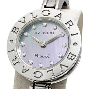 BVLGARI/불가리 BZ22S B-ZERO1 다이아 12 P 손목시계 스테인리스 스틸/쉘/다이아몬드 쿼츠 블루 쉘 문자판/실버 벨트 레이디스 【중고】