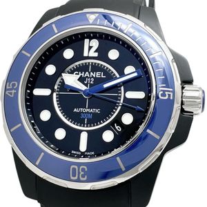 CHANEL H2559 J12 Marine Watch, Ceramic/Rubber, Automatic Movement, Black Dial/Black Rubber Strap, Men's [Used]