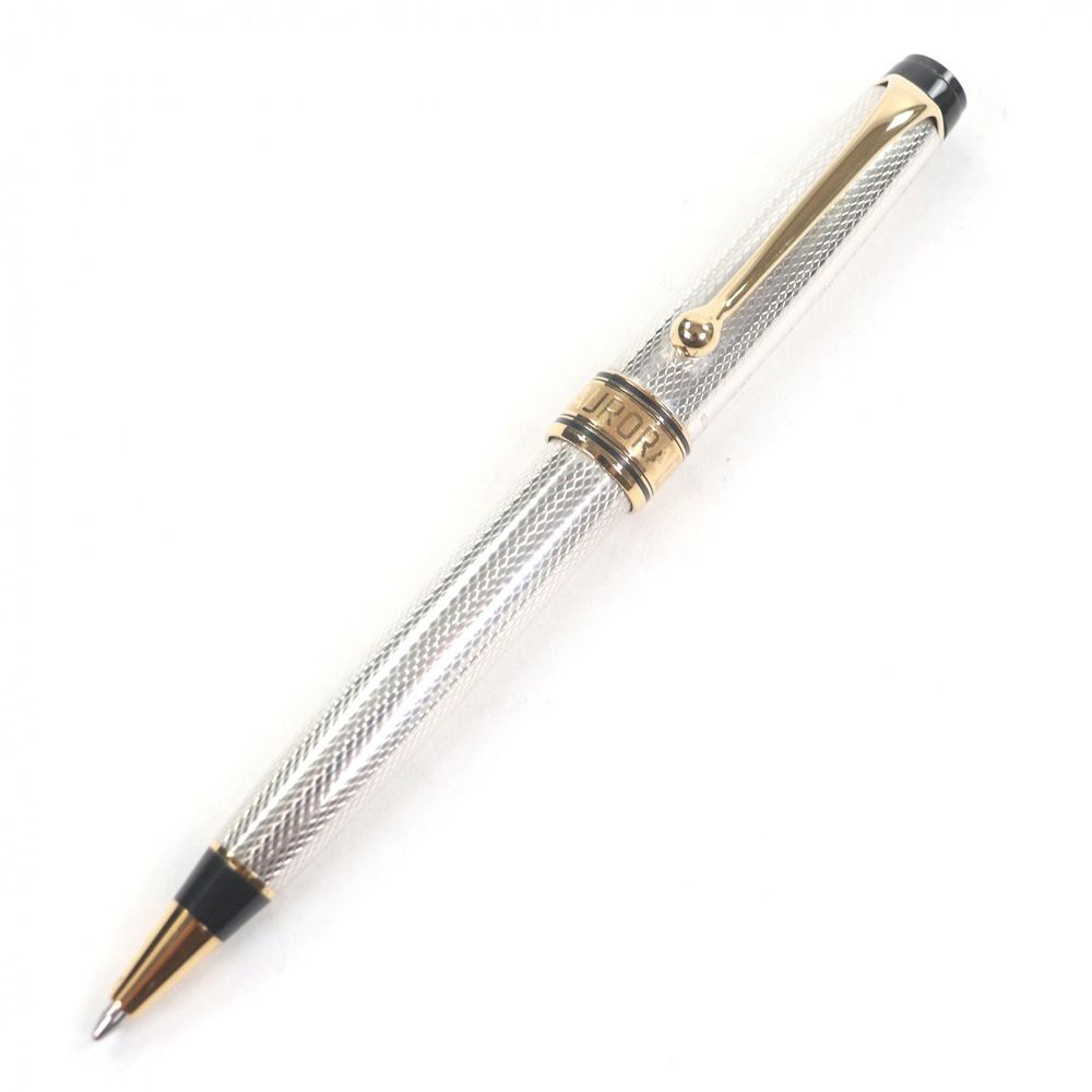 全新 □AURORA SV925 Optima 珠寶系列原子筆，純銀鍍金，總重 40 克，男士，書寫測驗。