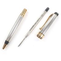 全新 □AURORA SV925 Optima 珠寶系列原子筆，純銀鍍金，總重 40 克，男士，書寫測驗。