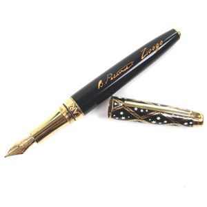 全新 ▼ 卡朗達什 5092-038 ZIVAGO 日瓦戈醫生鋼筆，18K 金筆尖（M），限量版 1958 支（0077/1958），中國漆面，黑金配色，帶原裝盒及筆套，瑞士製造，男士款