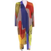 極美品☆PLEATS PLEASE プリーツプリーズ イッセイミヤケ 20SS PP01-JA702 総柄 ロング丈 カーディガン マルチカラー 3 日本製 正規品 レディース 極美品☆PLEATS PLEASE プリーツプリーズ イッセイミヤケ 20SS PP01