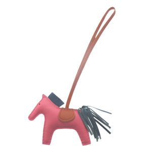 Excellent condition Hermes Rodeo PM Agneau Milo Rose Azalee Bleu de Malte Carnelian bag charm 1203 [Used] HERMES