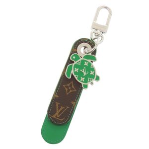 Like New Louis Vuitton Dragonne Tab Monogram Turtle Braun/Green Keychain LV 0170 [Used] LOUIS VUITTON