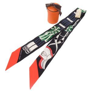 Unused Hermes Twilly Jumping Scarf, Silk, Black, 0392-1 [Pre-owned] HERMES