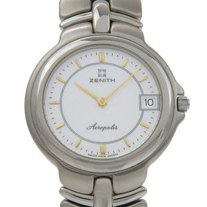 ZENITH Acropolis watch, model 02.7000.333, stainless steel, quartz, analog display, white dial, men's. [Used]