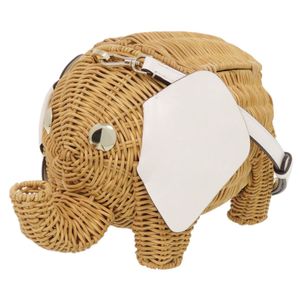 Excellent condition Kate Spade Elephant Rattan/Leather Braun/White Shoulder Bag 1483 [Used] Kate Spade