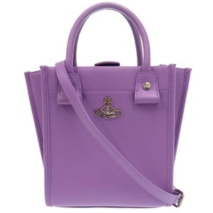 Like New Vivienne Westwood 2-way TEDDY SMALL TOTE CROSSBODY Leather Purple Shoulder Bag 1957 [Used] Vivienne Westwood