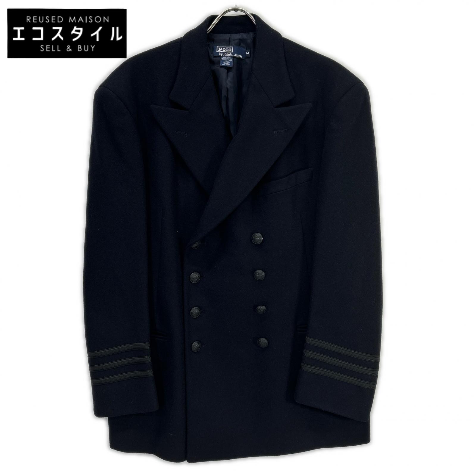 Polo Ralph Lauren 13-Star Button Pea Coat, Men's, Black, Made in