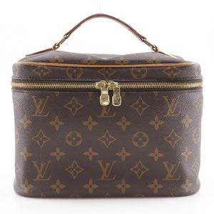 Louis LOUIS VUITTON Nice BB Vanity Handbag M42265 Monogram Canvas Brown Double Zipper Women's [Used]