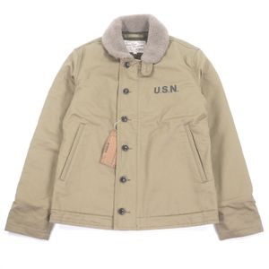Unused item □ AVIREX 6182174 N-1 Collar Sheepskin Deck Jacket Bomber Jacket Flight Jacket Beige L Authentic Men's