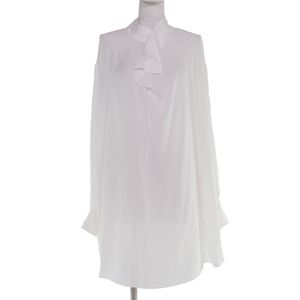 극미품☆THE ROW 자로우 6481 W2241 울 긴 소매 셔츠 원피스 롱 길이 원피스 화이트 S 이탈리아제 정규품 레이디스