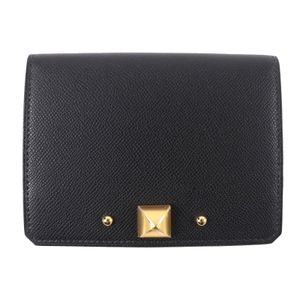 미사용품☆HERMES 헤르메스 메도르 카드 케이스 보마담 골드 쇠장식 메돌 쇠장식 블랙 K각인 상자 첨부 프랑스제 레이디스