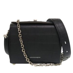 Excellent condition Alexander McQueen Box Bag 19, embossed leather, black, 2-way shoulder bag, black, item number 1288 [Used] Alexander McQueen