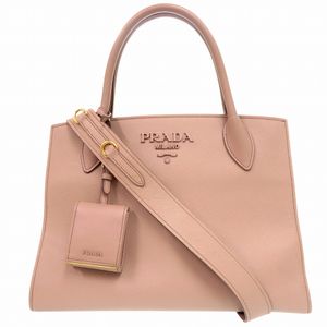 Excellent condition Prada Monochrome 1BA155 Saffiano Leather Pink Beige 2-Way Handbag 1277 [Pre-owned] PRADA