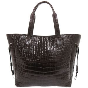 Excellent condition crocodile dark Braun tote bag/handbag, brown, item number 1795 [Used]