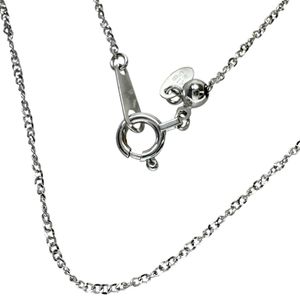 Necklace chain only, K18WG white gold, 1.3g, 45.5cm, women's. [Used]