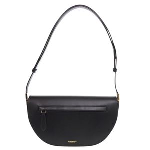 Excellent condition Burberry Olympia leather black shoulder bag 0714 [Used] BURBERRY