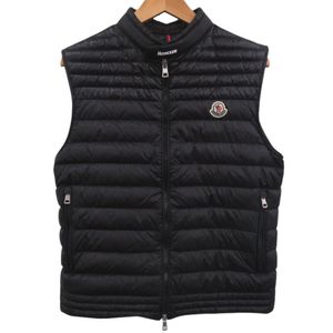 Like New Moncler F10911A10500 Size 2 Silver Hardware Nylon Black Down Vest Outerwear 1678 [Used] MONCLER Men's