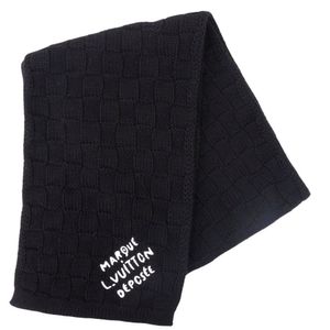 Like New Louis Vuitton Damier Heritage Snug M90841 Wool Noir Black Scarf LV 1189 [Used] LOUIS VUITTON Men's