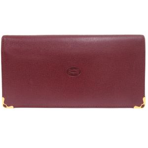 Excellent condition Cartier Must de Cartier leather long wallet, Bordeaux, 0024 [Used] CARTIER Men's