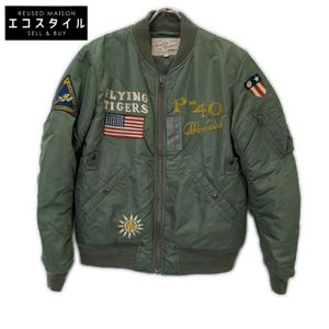 Avirex 6132058 Sage Green Nylon MA-1 Flying Tigers Blouson, Size L [Used]
