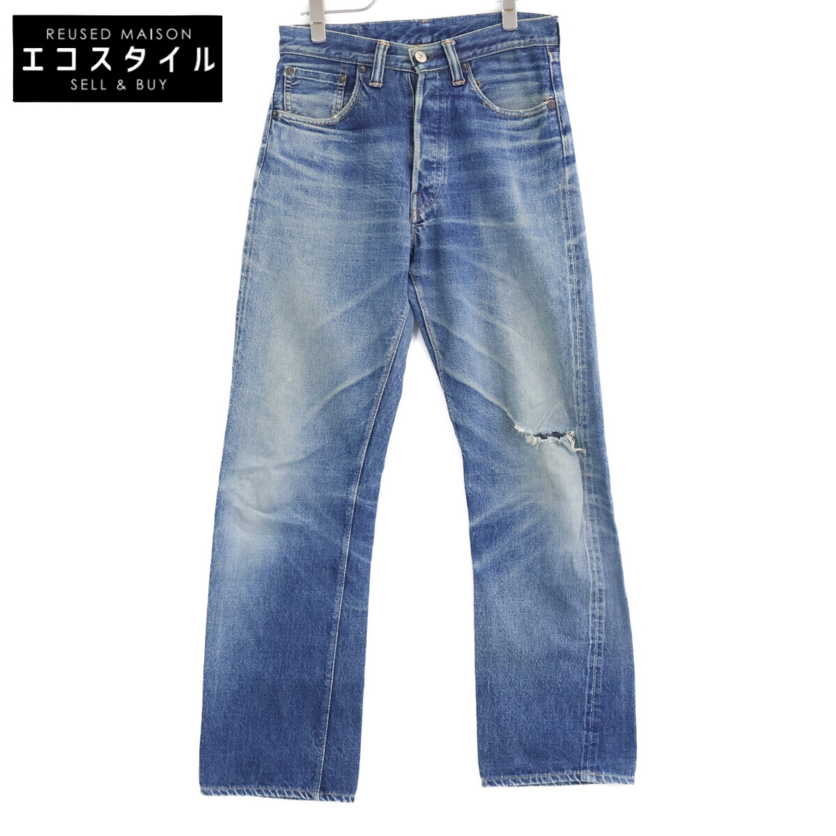Warehouse 1001XX Buffalo Patch Distressed Button Fly Denim Pants