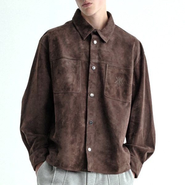 KITH NYC 25AW Suede Apollo Shirt (2505006000530, Size M) Derby