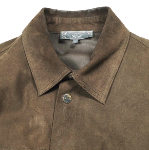 KITH NYC キスニューヨークシティ 25AW Suede Apollo Shirt スエードアポロシャツ 2505006000530 M Derby ラムレザージャケット トップス【中古】【KITH NYC】 KITH NYC 25AW Suede Apollo Shirt (2505006000530, Size M) Derby