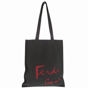 Excellent condition Fendi Roma flat tote bag 7VA426 silver hardware leather suede gray RED one-shoulder bag 1683 [Used] FENDI