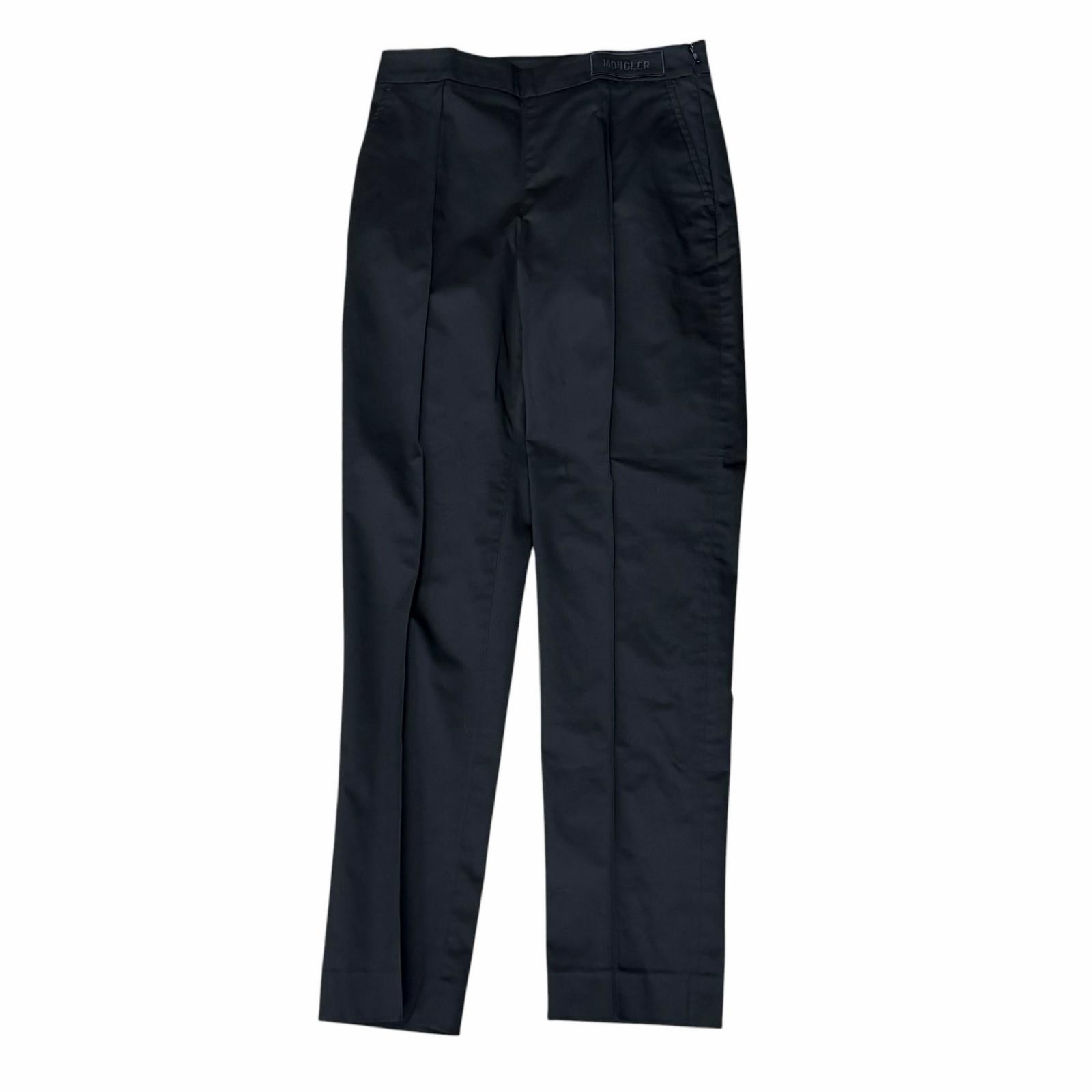 全新 ★ MONCLER PANTALONE 2024 款，刺繡標誌，中縫棉質長褲，黑色，40 碼，義大利製造，正品，女款
