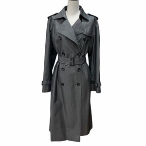 Excellent condition ★ BURBERRY LONDON LONDON trench coat, 100% cotton, with logo buttons and belt, Nova Check lining, gray, size 11, authentic, women's.
