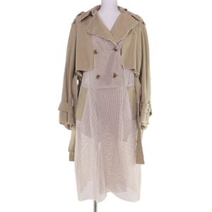 Excellent condition☆FUMIE TANAKA 23SS F23S-01 100% Cotton Needle Trench Coat Beige Size 1 Made in Japan Authentic Women's