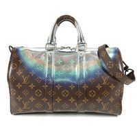 LOUIS VUITTON RFIC 모노그램 메탈릭 네뷸라 키폴 밴드 리에르 35 핸드백