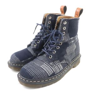 미품★ Dr.Martens 닥터 마틴 파스카르보로 데님 8홀 레이스 업 쇼트 부츠 네이비 UK5 잉글랜드제 레이디스 맨즈