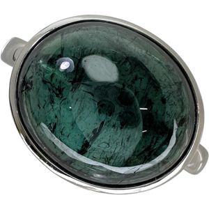 13.5號綠色碧璽（凸面寶石）9.51克拉戒指，Pt950鉑金，7.2克，女士款 [二手]