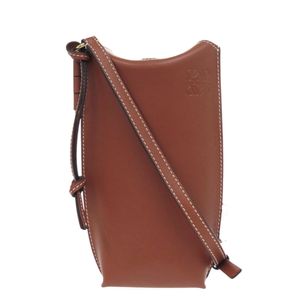 신품 같이 로에베 게이트 포켓 레더 ブラウン 숄더백 0281【중고】 LOEWE